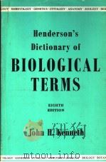 A DICTIONARY OF BIOLOGICAL TERMS EIGHTH EDITION PDF电子版封面 I.F.HENDERSON