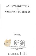 AN INTRODUCTION TO AMERICAN FORESTRY PDF电子版封面 SHIRLEY WALTER ALLEN