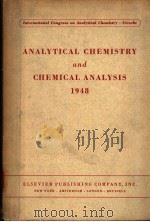 ANALYTICAL CHEMISTRY ADN CHEMICAL ANALYSIS PDF电子版封面