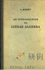 AND INTRODUCTION TO LINEAR ALGEBRA PDF电子版封面 L·MIRSDY
