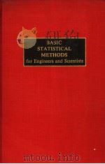 BASIC STATISTICAL METHODS FOR ENGINEERS AND SCIENTISTS PDF电子版封面 ADAM M·NEVILLE