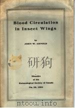BLOOD CIRCUIATION IN INSECT WINGS PDF电子版封面