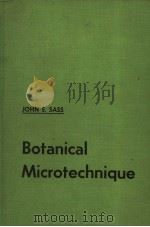 BOTANICAL MICROTECHNIQUE     PDF电子版封面    JOHN E·SASS 