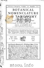 BOTANICAL NOMENCLATURE AND TAXONOMY PDF电子版封面 FRANS VERDOORN PH·D