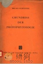 BRUNO SCHUSSNIG GRUNDRISS DER PROTOPHYTOLOGIE PDF电子版封面