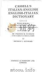 CASSELL'S ITALIAN-ENGLISH ENGLISH-ITALIAN DICTIONARY PDF电子版封面 PIERO REBORA