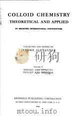 COLLOID CHEMISTRY THEORETICAL AND APPLIED VOLUME V PDF电子版封面 JEROME ALEXANDER