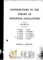 CONTRIBUTIONS TO THE THEORY OF NONLINEAR OSCILLATIONS VOLUME III PDF电子版封面 G.SEIFERT