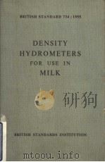 DENSITY HYDROMETERS FOR USE IN MILK PDF电子版封面