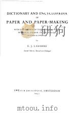 DICTIONARY AND ENCYCLOPEKIA OF PAPER AND PAPER-MAKING PDF电子版封面 E.J.LABARRE