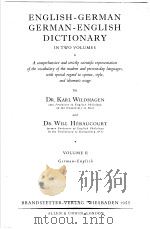 ENGLISH GERMAN GERMAN ENGISH DICTIONARY VOLUME 2 PDF电子版封面