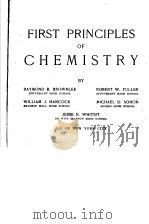 FIRST PRINCIPLES CHEMISTRY PDF电子版封面 RAYMOND B·BROWNLEE
