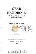 GEAR HANDBOOK PDF电子版封面 DARLE W·DUDLEY EDITOR