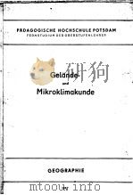 GELANDEUND MIKROKLIMAKUNDE PDF电子版封面