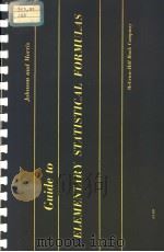 GUIDE TO ELEMENTARY STATISTICAL FORMULAS PDF电子版封面 ROBERT E·JOHNSON