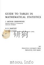 GUIDE TO TABLES IN MATHEMATICAL STATISTICS PDF电子版封面 H·O·HARTLEY