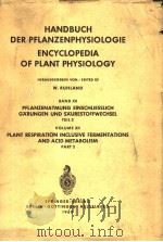HANDBUCH DER PFLANZENPHYSIOLOGIE TEIL 2 PDF电子版封面 W.RUHLAND