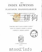 INDEX KEWENSIS PLANTARUM PHANEROGAMARUM TOMUS Ⅱ PDF电子版封面