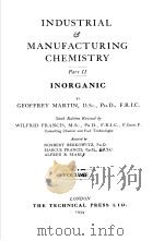 INDUSTRIAL AND MANUFACTURING CHEMISTRY PART Ⅱ INORGANIC VOLUME Ⅱ 1954 PDF电子版封面