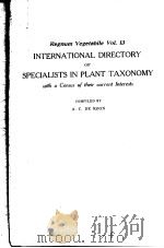 INTERNATIONAL DIRECTORY OF SPECIALISTS IN PLANT TAXONOMY PDF电子版封面 A·C·DE ROON