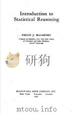 INTRODUCTION TO SRATISTICAL REASONING PDF电子版封面 J·MCCARTHY