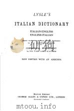 LYSLE‘S ITALIAN DICTIONARY ITALIAN-ENGLISH ENGLISH-ITALIAN PDF电子版封面 AGOSTINO SEVERINO