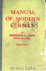 MANUAL OF MODERN GERMAN PDF电子版封面 J·STOPP