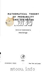 MATHEMATICAL THEORY OF PROBABILITY AND STATISTICS PDF电子版封面