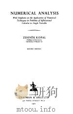 NUMERICAL ANALYSIS PDF电子版封面 ZDENEK KOPAL