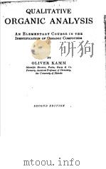 QUALITATIVE ORGANIC ANALYSIS PDF电子版封面 OLIVER KAMM