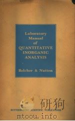 QUANTITATIVE INORGANIC ANALYSIS PDF电子版封面 R·BELCHER