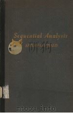 SEQUENTIAL ANALYSIS PDF电子版封面 ABRAHAM WALD