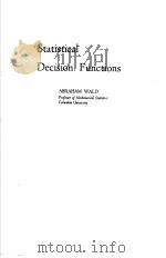 Statistical Decision Functions PDF电子版封面 ABRAHAM WALD
