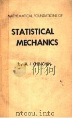 STATISTICAL MECHANICS PDF电子版封面 A·L·KHINCHIN