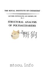 STRUCTURAL ANALYSIS OF POLYSACCHARIDES PDF电子版封面 D·J·MANNERS