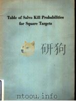 TABLE OF SALVO KILLL PROBABILITIES FOR SQUARE TAQRGETS（ PDF版）