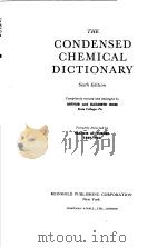 THE CONDENSED CHEMICAL DICTIONARY PDF电子版封面 FRANCIS M·TURNER
