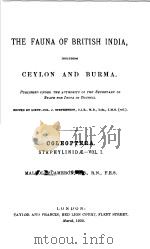 THE FAUNA OF BRITISH INDIA INCLUDING CEYLON AND BURMA COLEOPTERA STAPHYLINIDE·Ⅰ PDF电子版封面 MALCOLM CAMERON M·B· R·N· F·E·