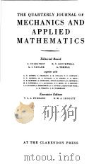 THE QUARTERLY JOURNAL OF MECHANICS AND APPLIED MATHEMATICS PDF电子版封面 EDITORIAL BOARD