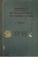 THE THEORY OF FUNCTIONS OF A COMPLEX VARIABLE PDF电子版封面 WOLFGANG J·THRON