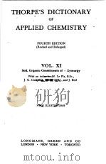 THORPE.S DICTIONARY OF APPLIED CHEMISTRY     PDF电子版封面    FOURTH EDITION 