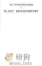 AN INTRODUCTION PLANY BIOCHEMISTRY PDF电子版封面