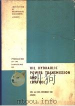 OIL HYDRAULIC POWER TRANSMISSION AND CONTROL PDF电子版封面