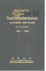 FORTSCHRITTE DER THEER FARBENFABRIKATION UND VERWANDTER INDUSTRIEZWEIGE 1912-1914 PDF电子版封面 DR.P.FRIEDLAENDER