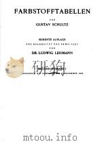 FARBSTOFFTABELLEN ERGANZUNGSBAND I PDF电子版封面 GUSTAV SCHULTZ DR.LUDWIG LEHMA