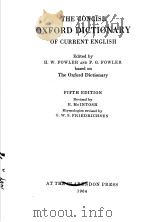 THE CONCISE OXFORD DICTIONARY OF CURRENT ENGLISH FIFTH EDITION（1964 PDF版）