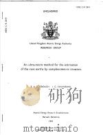 AN ULTRA MICRO METHOD FOR THE ESTIMATION OF THE RARE EARTHS BY COMPLEXOMETRIC TITATION PDF电子版封面 E·A·CROUCH