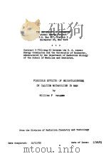 POSSIBLE EFFECTS OF WEIGHTLESSNESS ON CALCIUM METABOLLSM IN MAN PDF电子版封面 WILLIAM F.NEUMAN