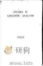 STUDIES IN LINGUISTIC ANALYSIS PDF电子版封面