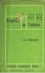 ENGLISH IN TABLES PDF电子版封面 F.G.FRENCH